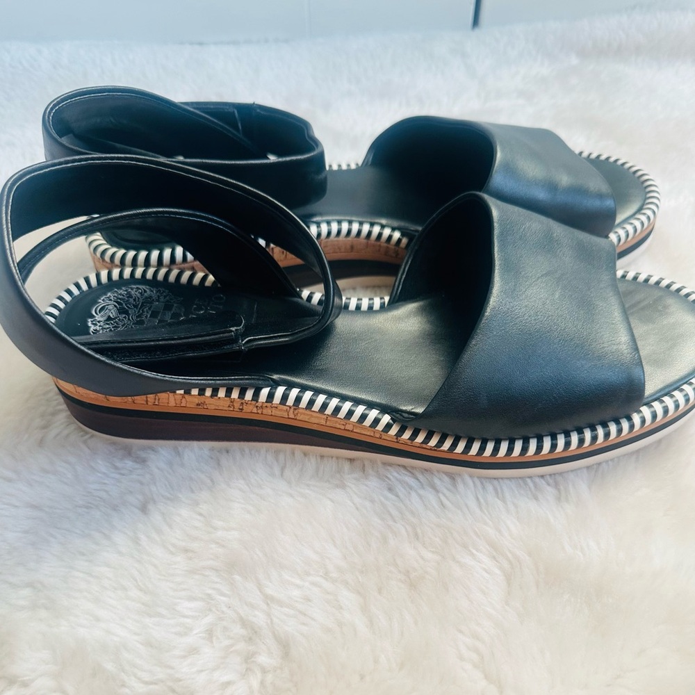 Vince Camuto Black Wedge Sandals - Picture 4 of 7